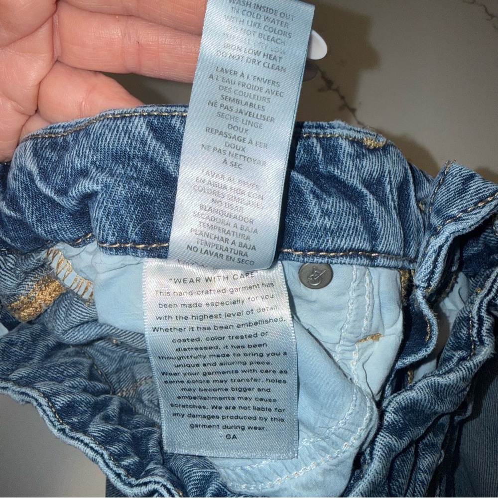 Good American GNIC0999T Distressed 100% Cotton Straight Leg Jeans | Size 6 / 28 - Picture 9 of 17